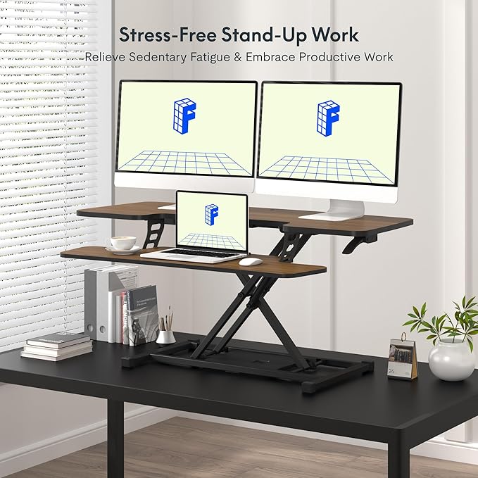 FLXISPOT 42" Standing Desk Converter Sit to Stand up Riser Height Adjustable - Image 4