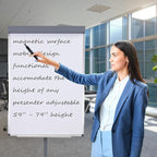 Sunnydaze Adjustable Magnetic Whiteboard Easel – Rolling Dry Erase Board - Image 3