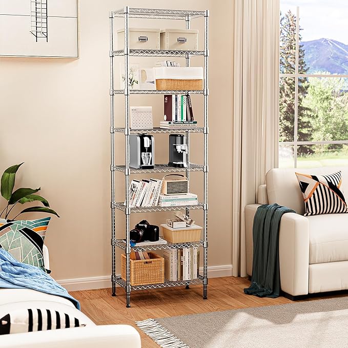 M MZG 8 Tier 2000 lbs Storage Rack Metal Wire Shelving Unit, Storage Standing - Image 9