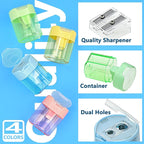 Small Pencil Sharpener for Kids, BOPART 24pcs Colored Pencil Sharpeners Manual - Image 3