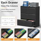 Bestoo 3-Drawer Lateral File Cabinet - Image 8