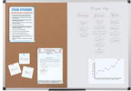 Bi-Office Combination Board Maya, Cork/Magnetic, Aluminium Frame, 90 x 60 cm,White
