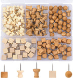 Thumb Tacks for Bulletin Boards, Wooden Push Pins by LYroo