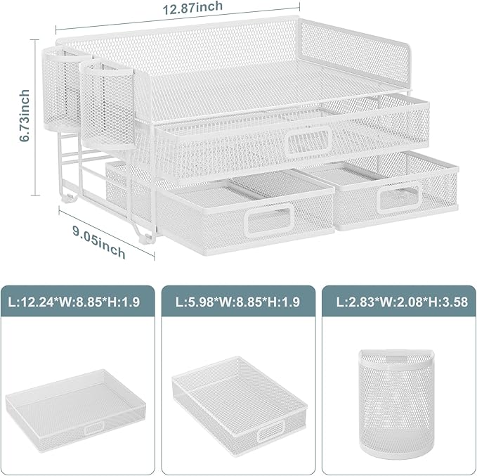 Marbrasse 3 Tier Mesh Desk Organizer - Image 6