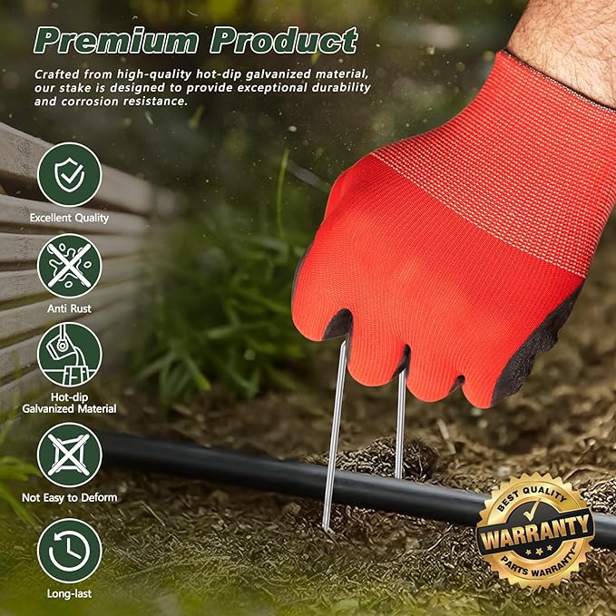 FEED GARDEN 6 Inch 300 Pack Galvanized Landscape Staples 11 Gauge Anti-Rust - Image 4