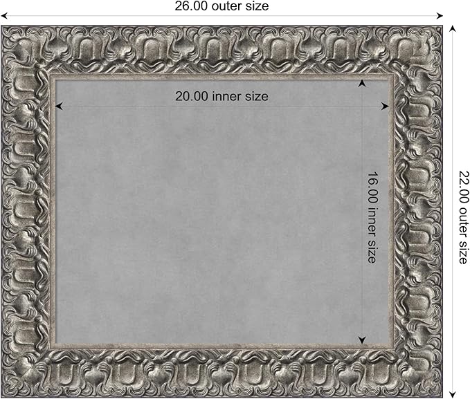 Amanti Art Silver Framed Magnetic Board 22x26 Small Vision Board - Image 3