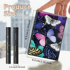 BWEGRHE Slim Credit Card Holder, Color Butterfly RFID Blocking Metal Wallet - Image 2