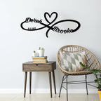 Personalized Valentines Metal Wall Sign, Custom Infinity Heart Love Couple Name - Image 9