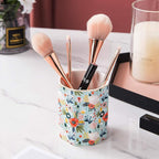 Jwest Pen Holder, Makeup Brush Holder Ceramic Shiny Gold Floral Pattern Pencil - Image 5