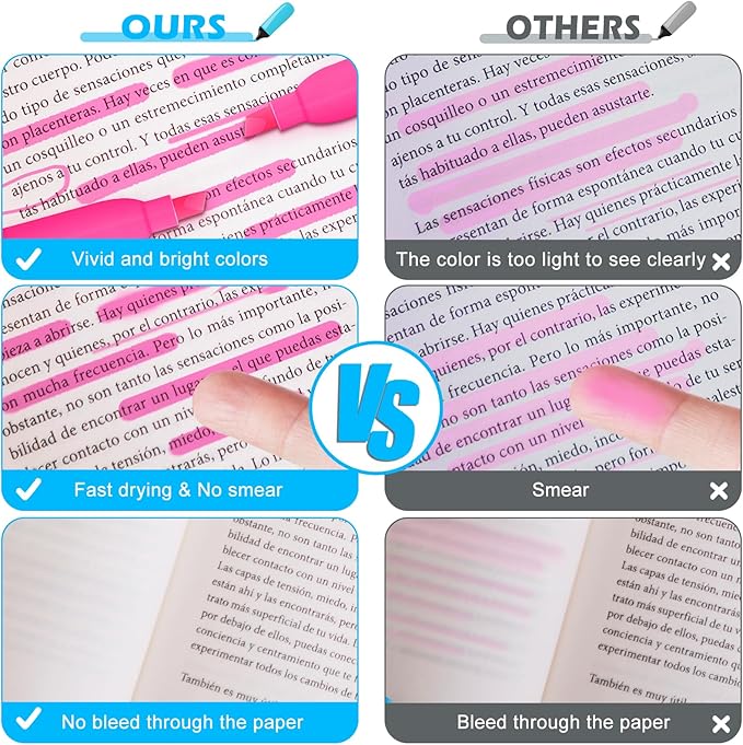 Duchong Highlighters, 30 Packs Pink Highlighter Bright Colors Bulk, Chisel Tip - Image 4