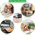 Hennaja Remote Control Holder, 360°Spinning PU Leather Desk TV Remote Caddy - Image 8