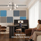 BUBOS 4 PCS Acoustic Panels, Fabric Soundproof Wall Panels, Self-adhesive Sound - Image 6