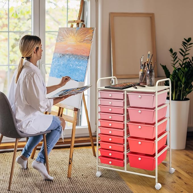 GOFLAME 15-Drawer Rolling Storage Cart, Craft Storage Cart - Image 8