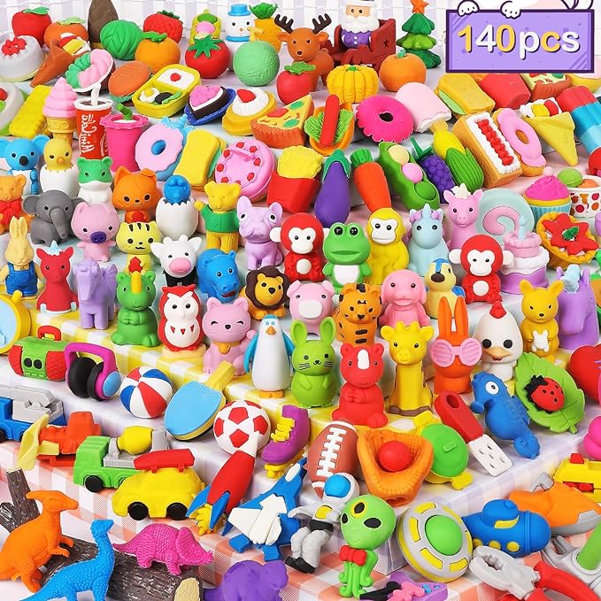 Arscniek 140 Pack Animal Erasers by Arscniektoysforkid