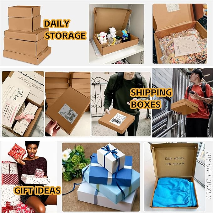 JOWLOT 12x9x2 inch Small Shipping Boxes Set of 25 - Image 5