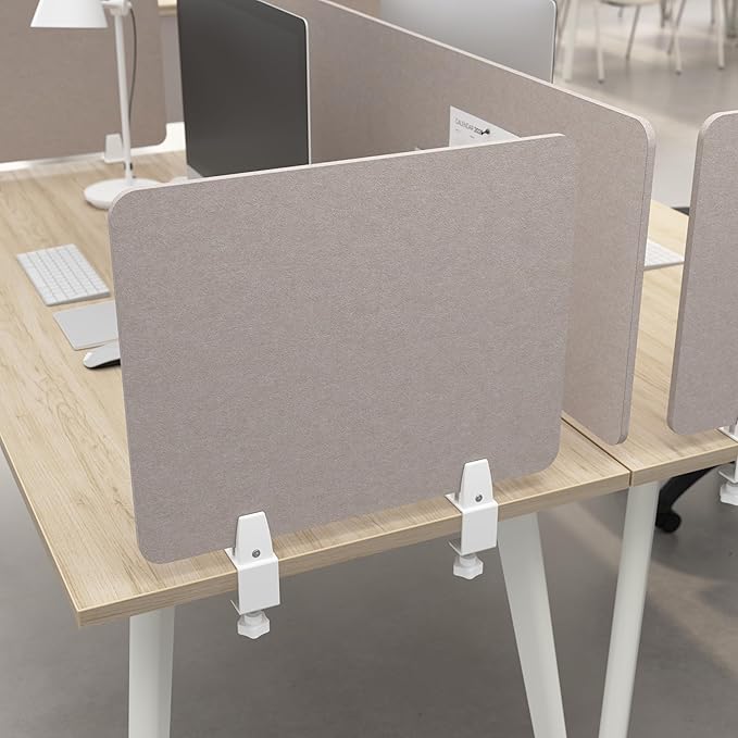 Bush Business Furniture 22W Desktop Privacy Screen in Warm Beige, Desk Mounted - Image 2