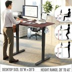 SHW 55 x 28 Inches Electric Height Adjustable Standing Desk - Image 6