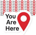 50pcs You are Here Bright Red Die Cut Vinyl Stickers 0.5 Inch | 0.5 Inch Small Map Pointer Stickers for Travel & Directories - Bright Red Die Cut Vinyl