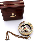 Captain's Brass Sundial Compass – Vintage Marine Nautical Compass, Functional by USHandicrafts