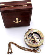 Captain's Brass Sundial Compass – Vintage Marine Nautical Compass, Functional by USHandicrafts