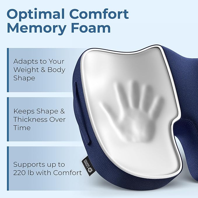 5 STARS UNITED Seat Cushion for Tailbone Pain Relief – Memory Foam Cushion for - Image 3