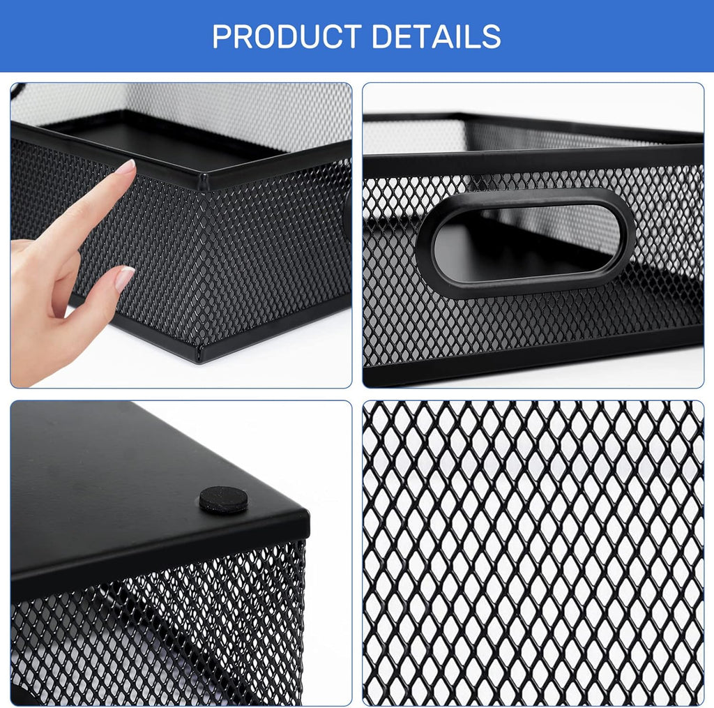 neudeco desk drawer organizer, 4 pack metal mesh, side view