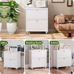 METAN Upgrade 2 Drawers Lateral File Cabinet on Wheels, Steel Office Filing - Image 7
