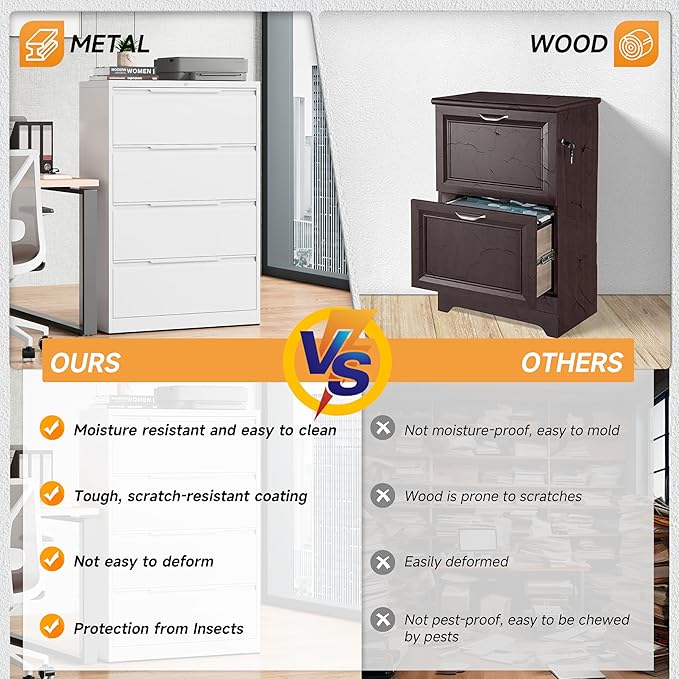 Bestoo 4-Drawer Lateral File Cabinet - Image 5