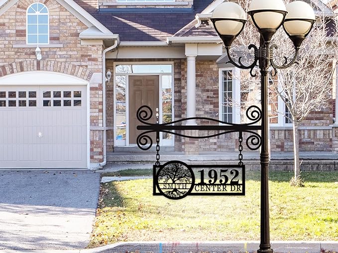 Hanging Metal House Numbers, Custom Metal Hanging Address Signs, Hanging - Image 2