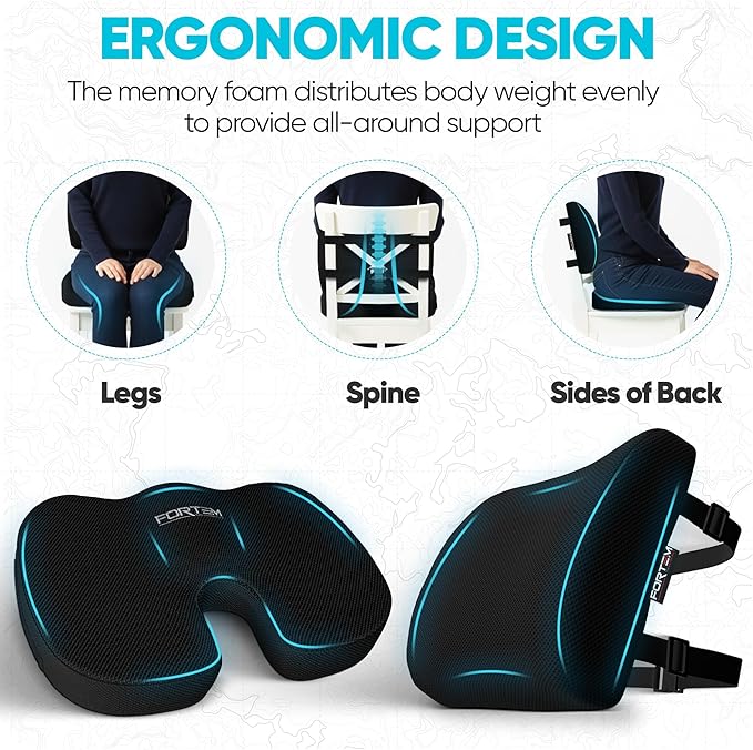 FORTEM Seat Cushion, Office Chair Cushion, Lumbar Support Pillow - Image 6