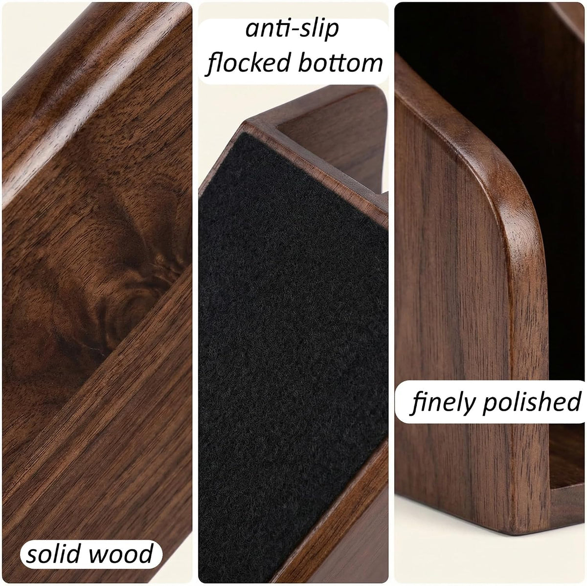 Solid Wood Vertical File Organizer, No Assembly Desk Mail Document Holder