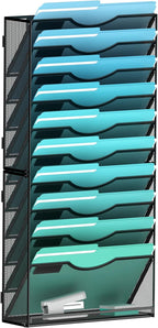 Gawerk 11-Tier Wall File Organizer Hanging Wall File Holder Wall Mount Paper by Gawerk