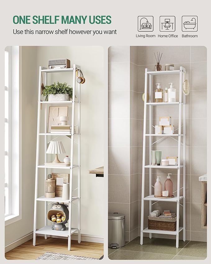 Hzuaneri Ladder Shelf, Bookshelf Bookcase, Freestanding Corner Storage Shelve - Image 4