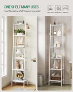 Hzuaneri Ladder Shelf, Bookshelf Bookcase, Freestanding Corner Storage Shelve - Image 4