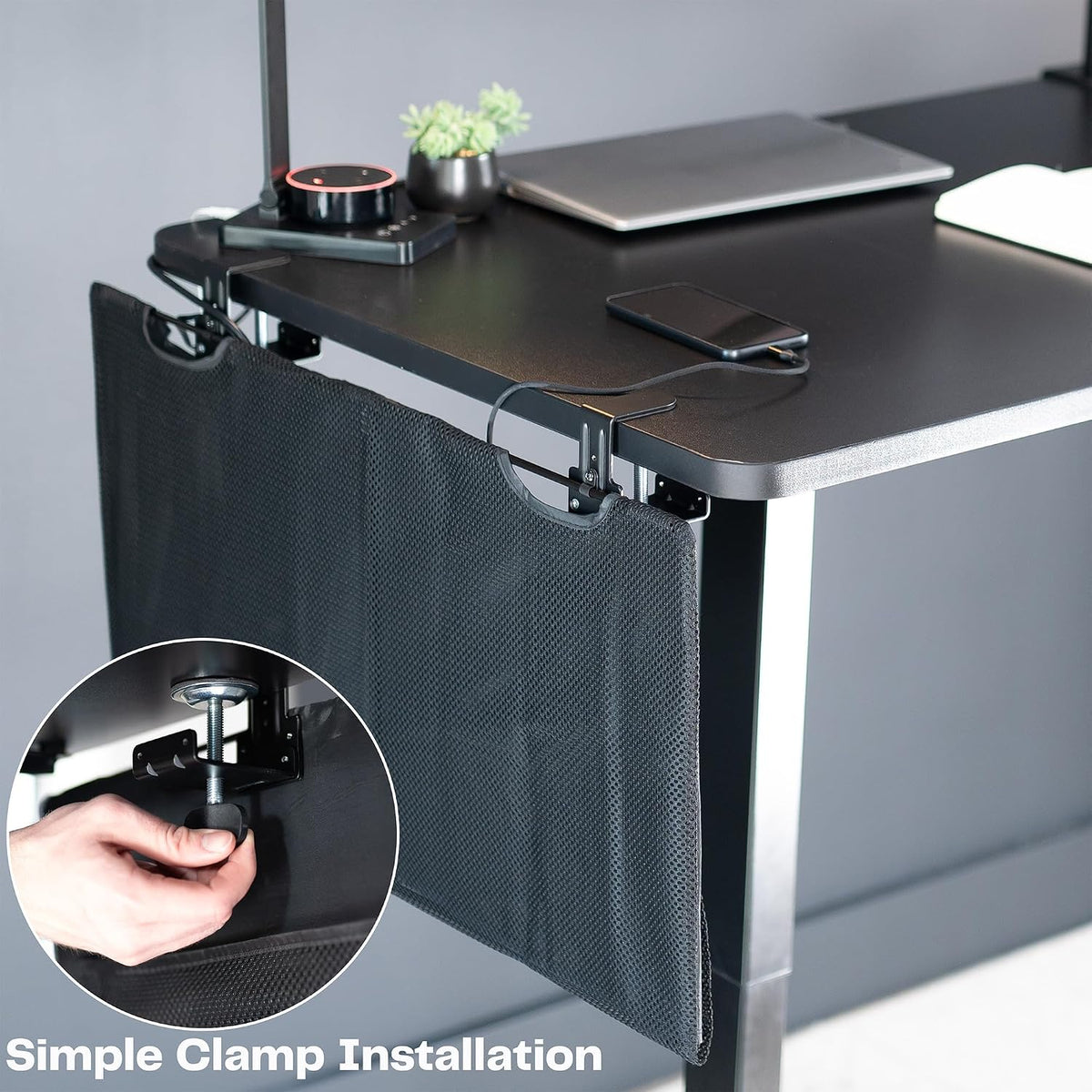 VIVO Clamp-on 30 in Desk Cable Management Sleeve