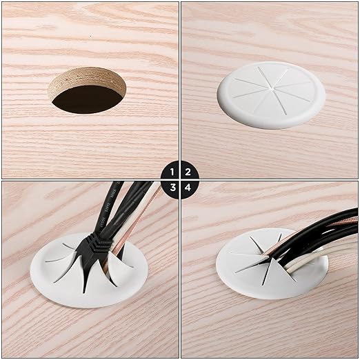 HYCC 10 Pack 2 Inch Flexible Desk Grommet, Organize Wires and Cables on Office - Image 3