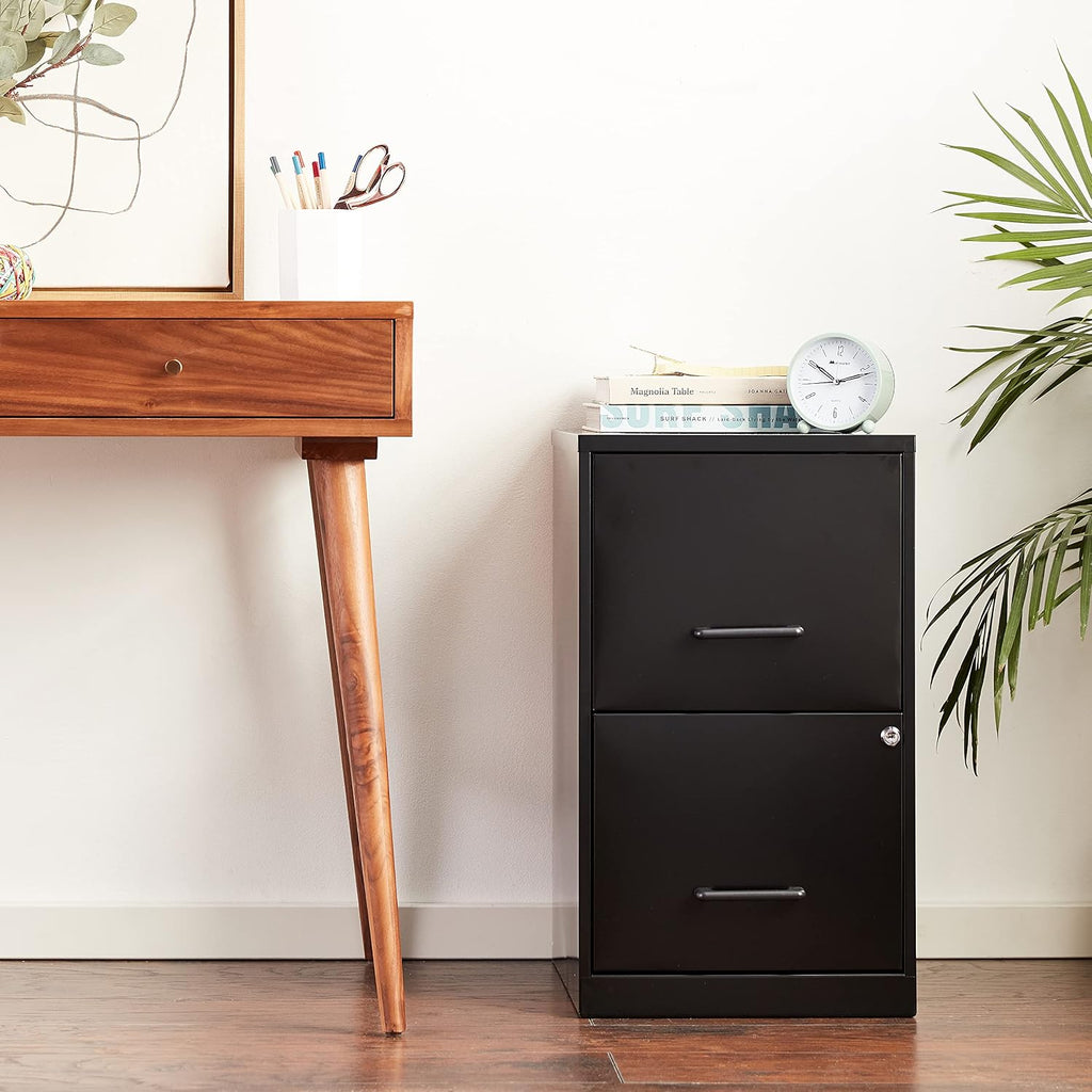 NuSparc 2 Drawer Locking Filing Cabinet | Pre-Assembled Steel Construction | Space-Saving Design is Perfect for Home and Small Office | Letter-Size | Assembled in North America