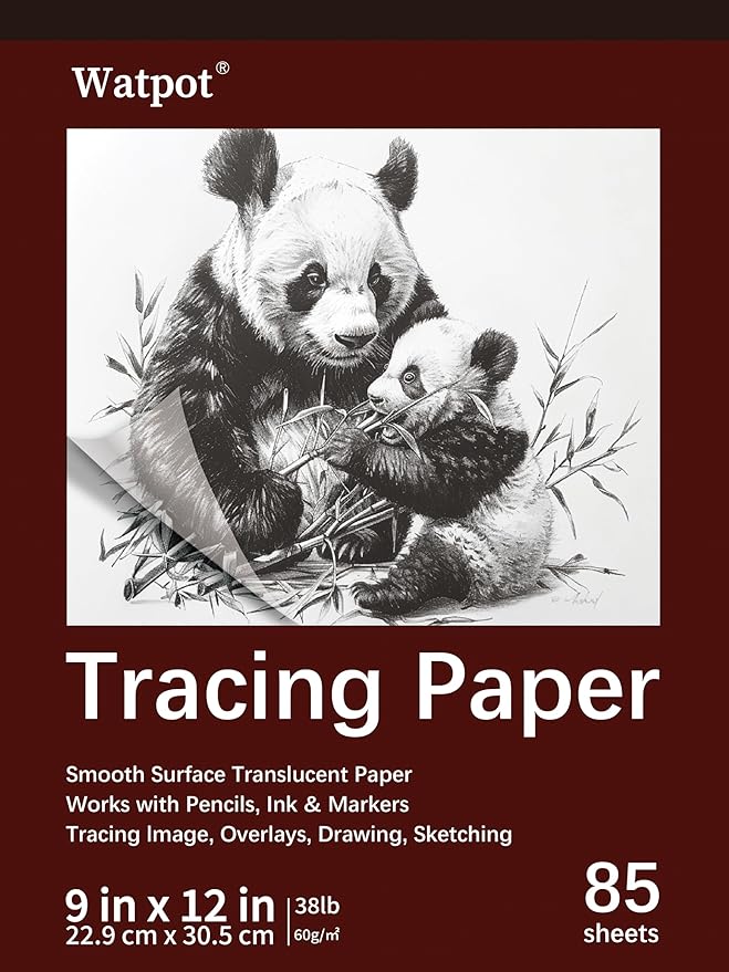 Tracing Paper 9x12 inch, 85 Sheets Translucent Tracing Paper Pad, 38lb/60gsm by Unknown