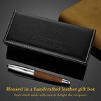 BEILUNER 318 Luxury Leather Pen, Full Grain Oil Tan Crazy Horse Cowhide Leather - Image 5