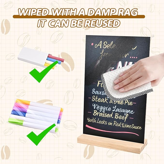 Bouiexye 3 Pack 8.1x12 in Chalkboard Signs - Image 4