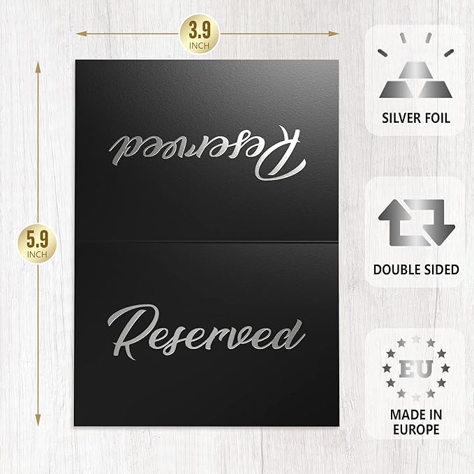 10 Pack Black Reserved Table Signs - Image 6