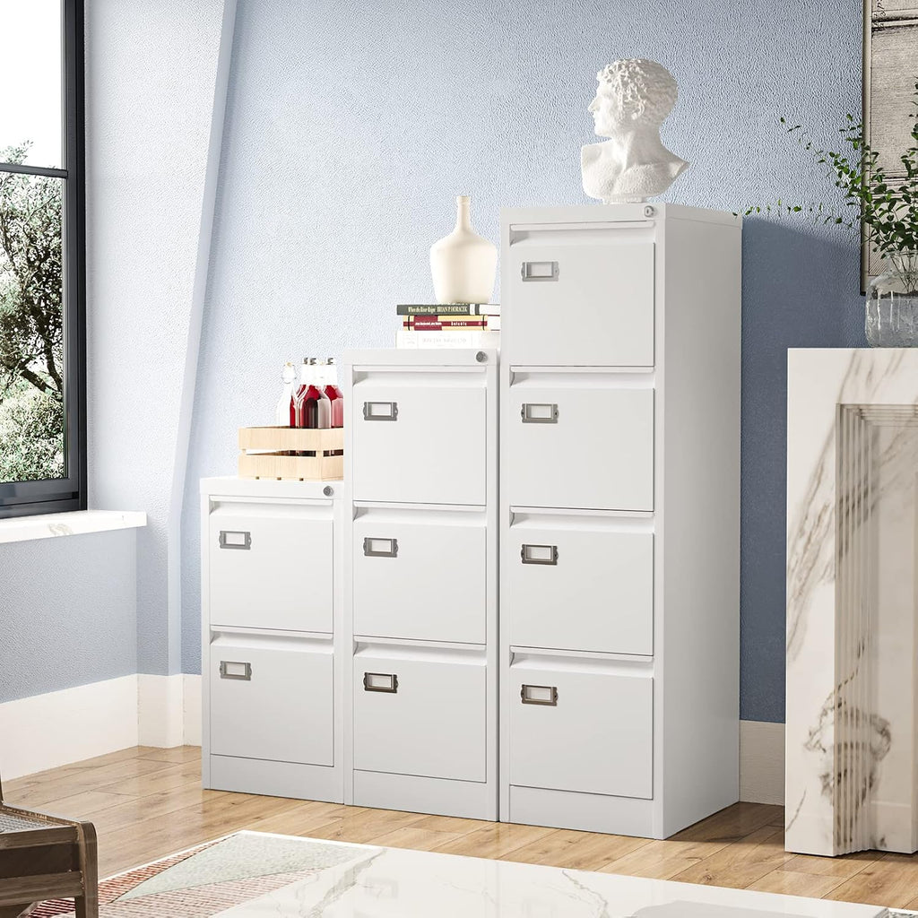 4 drawer file cabinet, filing cabinets for home, front angle view