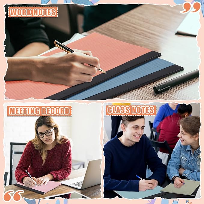 Lincia 6 Pcs 11" x 9.5" Legal Pads College Ruled Notepad Landscape Notebook - Image 5