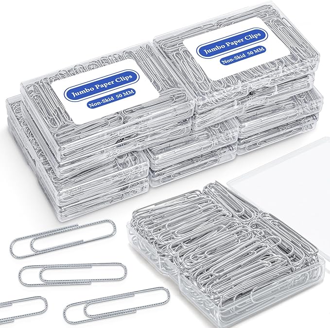 Jumbo Paper Clips Non-Skid, 1000 Large Paper Clips 10 Boxes of 100 Each by BainGeskFocusonToys