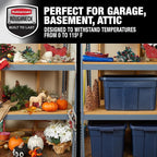 Rubbermaid Roughneck Tote 31 Gal, 3 Pack, Made in USA, Dark Indigo Metallic - Image 5