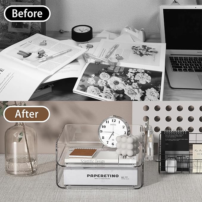 FANXIYQ 2-Tier Acrylic Paper Tray Organizer - Image 7
