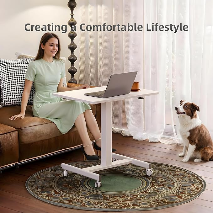 YDN Mobile Mobile Standing Desk, Adjustable Height Portable Laptop Desk - Image 8