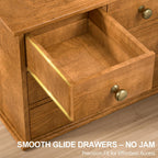 oak desk organizer with drawers, durable wooden desktop, package contents
