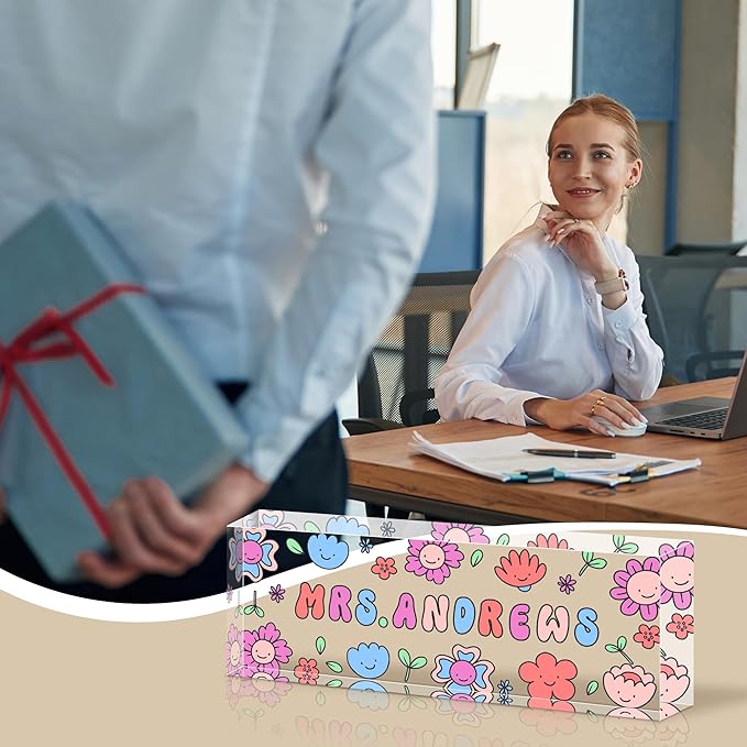 Personalized Name Plate for Desk, Custom Acrylic Desk Name Sign, Office - Image 6