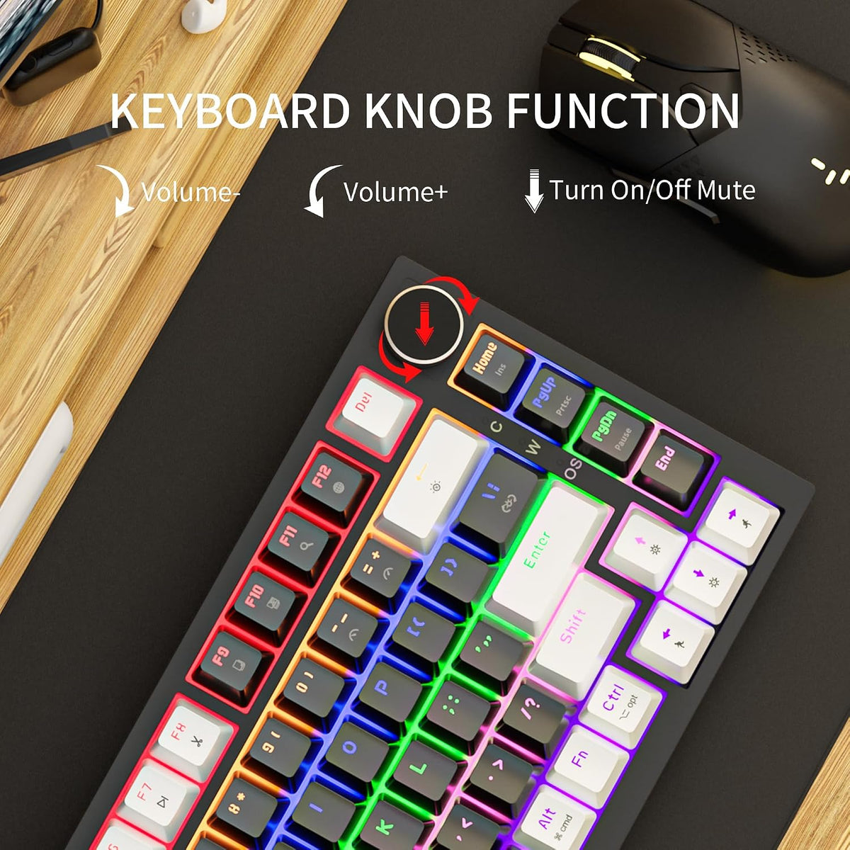 Newmen GM326 Mechanical Keyboard,75% Percent Gaming Keyboard,Wired Keyboard